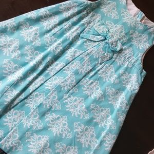 Janie and jack size 2 aqua blue cotton dress Bow